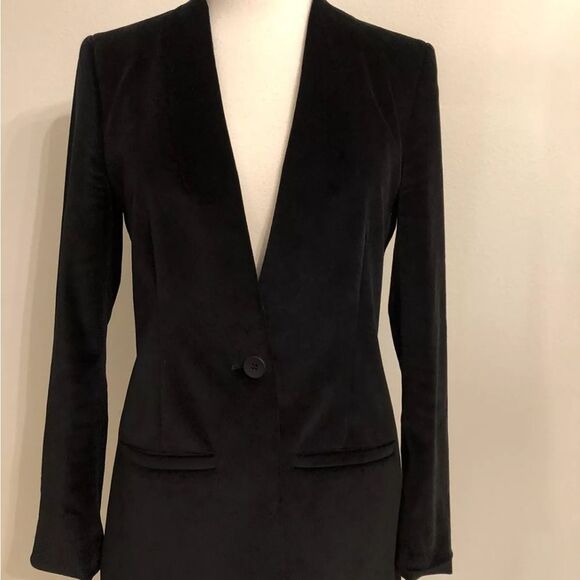 New Madewell Crushed Velvet Blazer Black F7910 $158 - size 8 - Picture 5 of 6